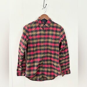 J Crew wool cotton blend plaid flannel elbow patches size XS mens